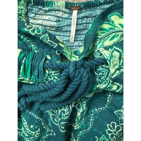 Free People Afterglow Paisley Woven Joggers Pants Lagoon Combo Size Small - Picture 6 of 11